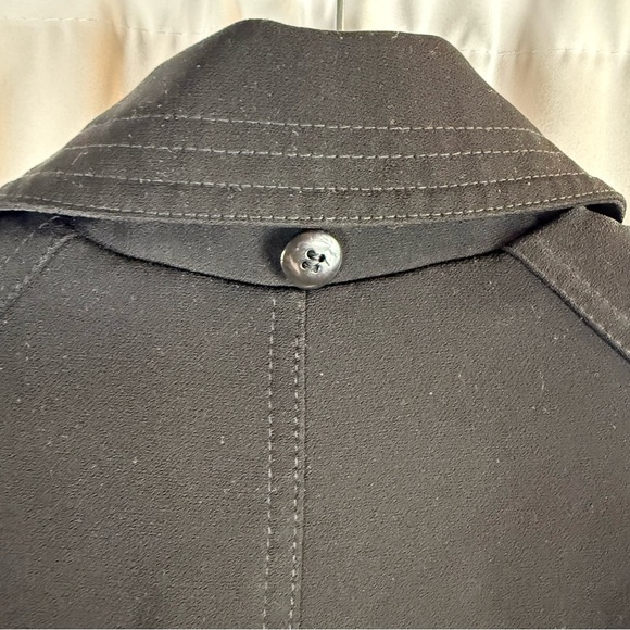 Gallery Womens Long Sleeve Button Front Black Long Trench Coat Jacket Size:4 - Picture 15 of 16